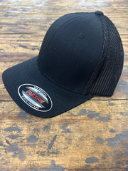 Flexfit - Mesh Trucker Hat, Curved Bill - Black
