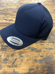 Snapback - Perforated Performance Hat, Curved Bill - Navy
